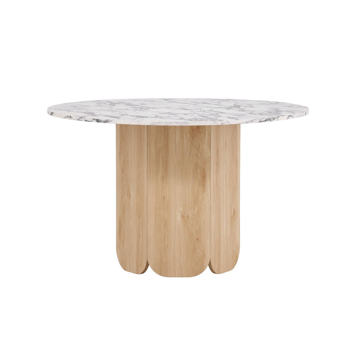 Svea - Schneider ronde eettafel - ø120 cm - marmerlook|naturel