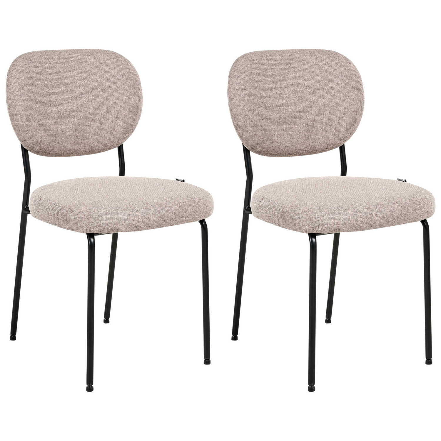 Beliani - LOLETA - Eetkamerstoel set van 2 - Lichtbruin - Stof