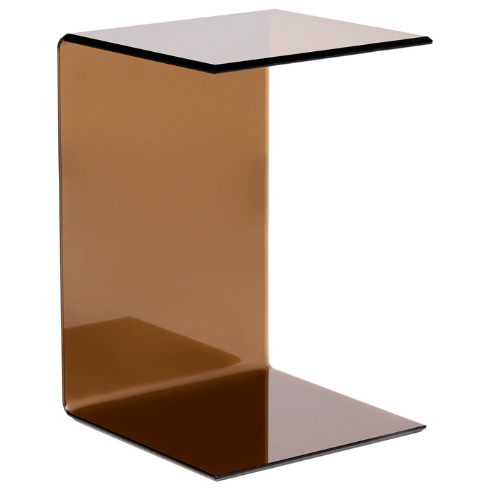 Beliani - LOURDES - Bijzettafel - Bruin - Veiligheidsglas