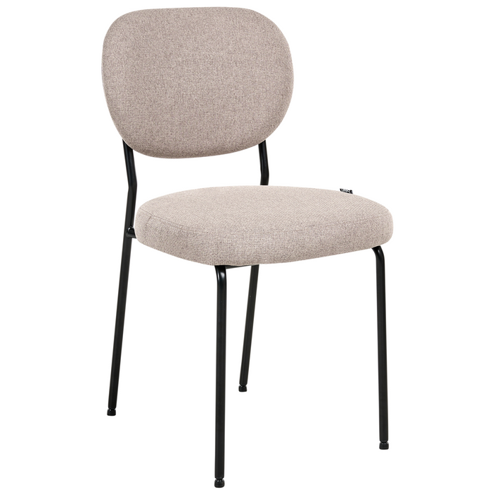 Beliani - LOLETA - Eetkamerstoel set van 2 - Lichtbruin - Stof