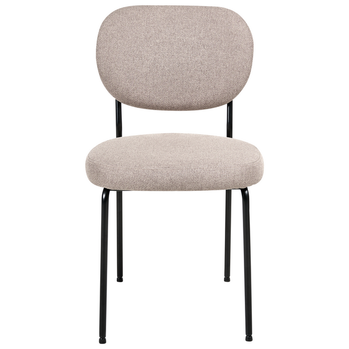 Beliani - LOLETA - Eetkamerstoel set van 2 - Lichtbruin - Stof