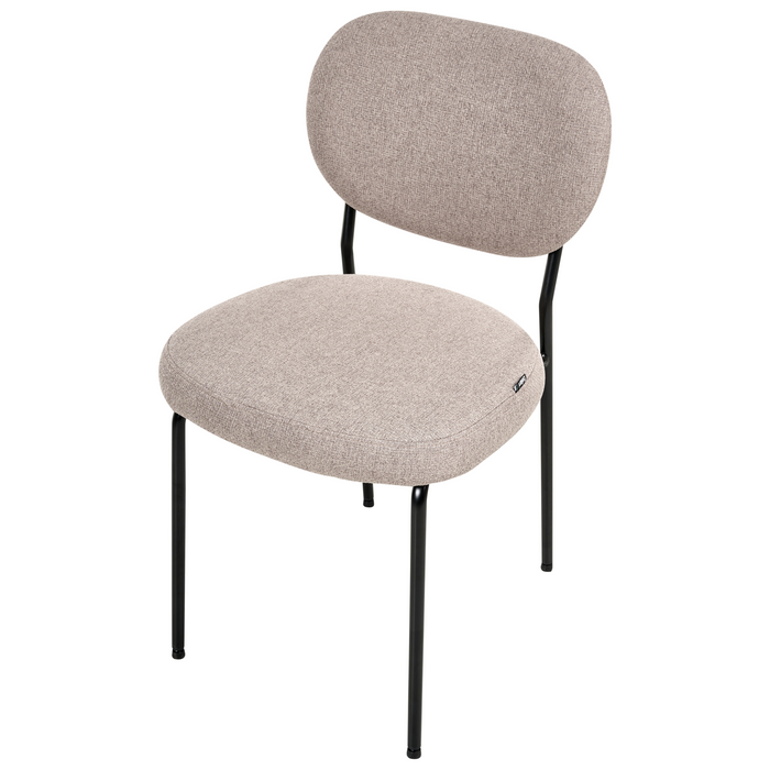 Beliani - LOLETA - Eetkamerstoel set van 2 - Lichtbruin - Stof