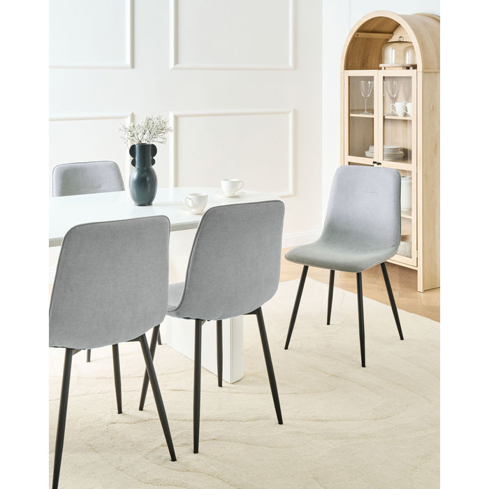 Beliani - TUSCOLA - Eetkamerstoel set van 4 - Lichtgrijs - Stof