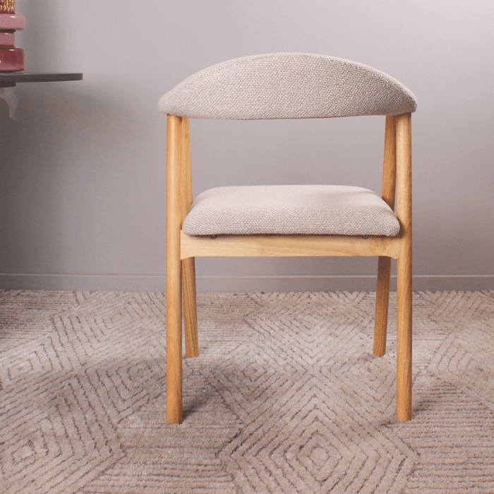DS4U Quinn eetkamerstoel beige - naturel hout