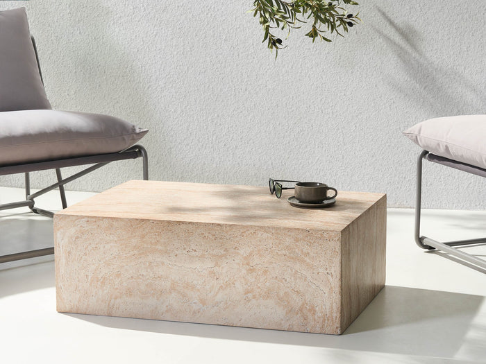 Beliani - NOBRES - Bijzettafel - Beige - Lichtbeton (MgO)