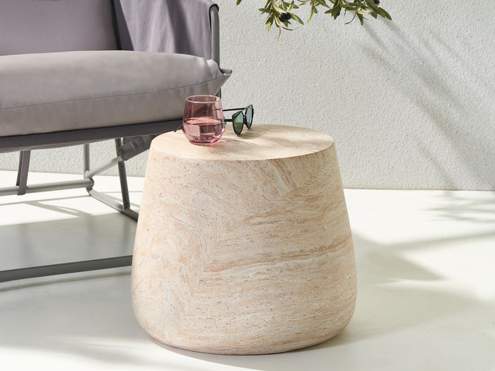 Beliani - BIENTINO - Bijzettafel - Beige - Lichtbeton (MgO)