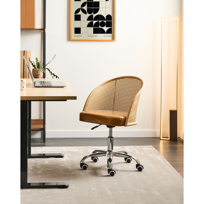 Beliani - BALTIMORE - Bureaustoel - Bruin - Kunstleer