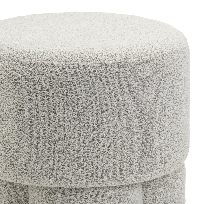 Giga Meubel - Poef Naturel Bouclé - 40x40x42cm - Geneva