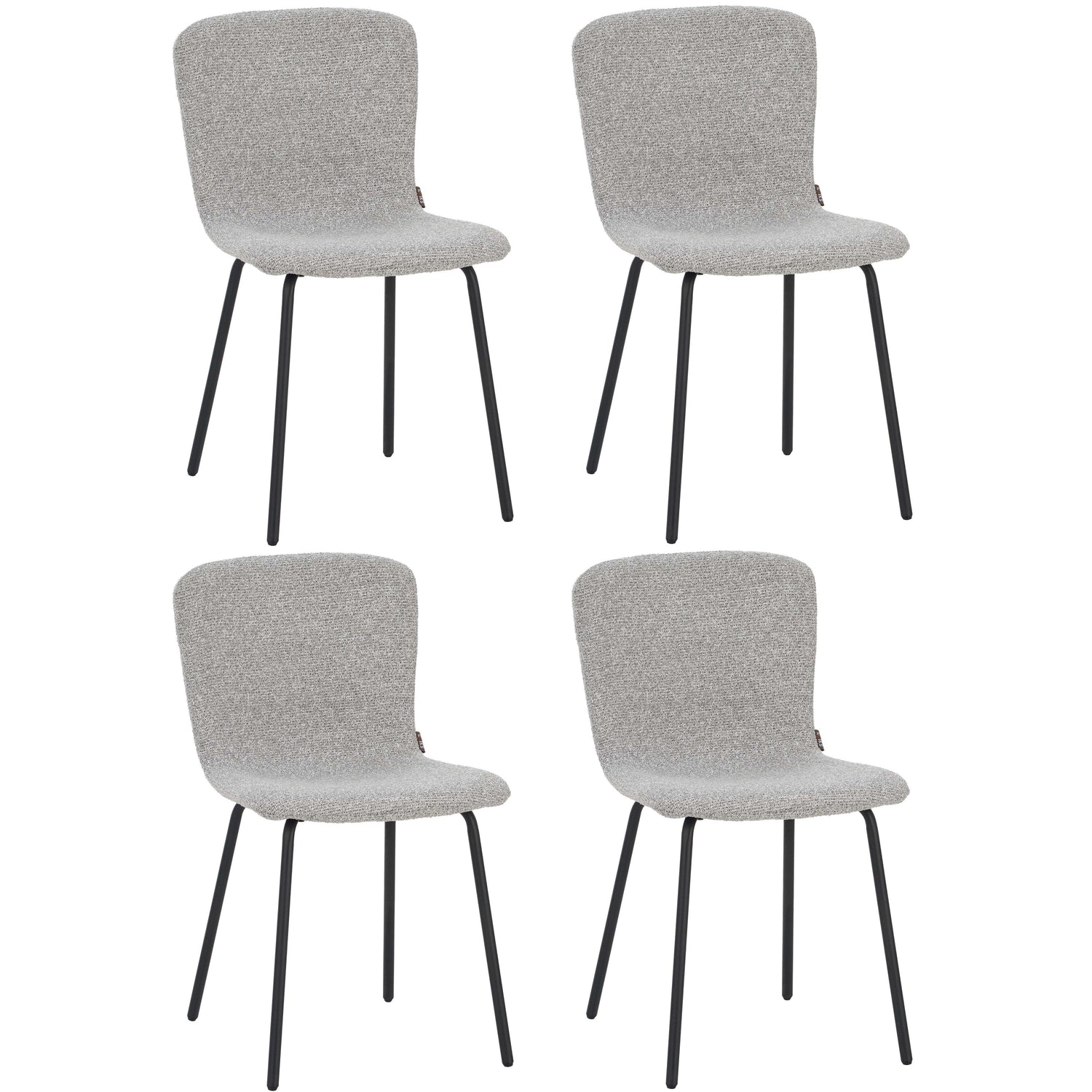 Eetkamerstoel Luca Grijs Stof Set van 4