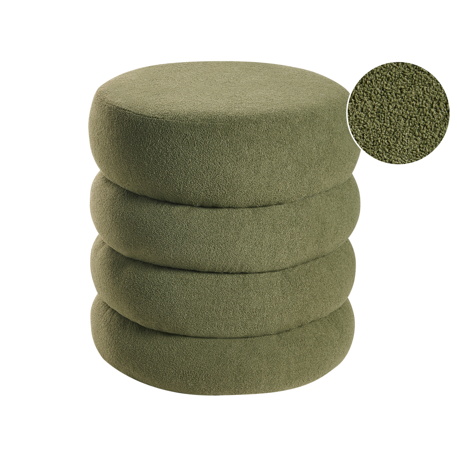 Beliani - SUMPTER - Poef - Groen - Bouclé