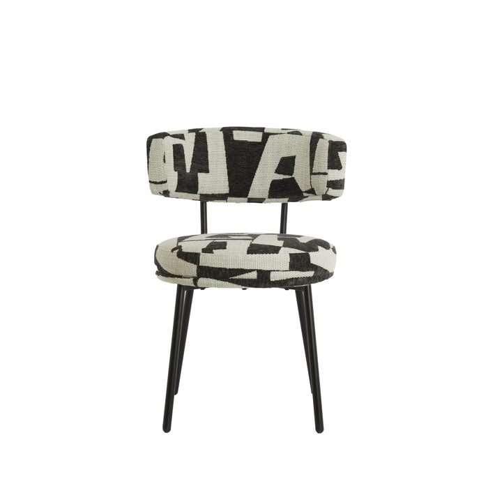 Light&living Eetkamerstoel 57x55x77 cm HARVIE crème-zwart+mat zwart