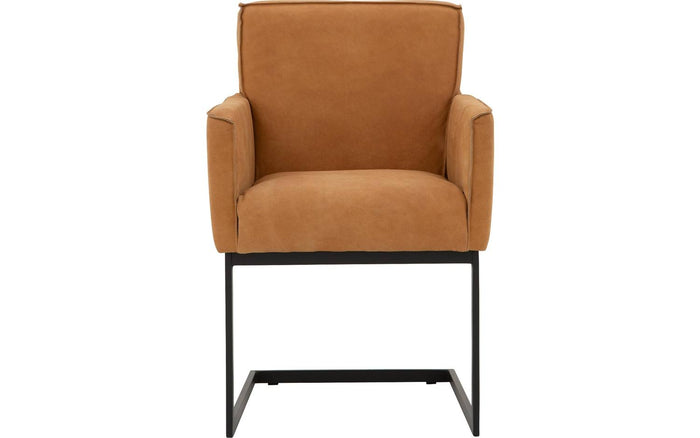 Goossens  Eetkamerstoel Tomleuning -  Leder met armleuning