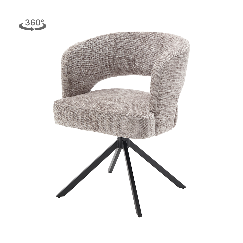Tower living Mura armchair swivel 360?- fabric Haga 09 silver