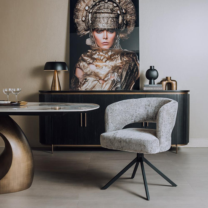 Tower living Mura armchair swivel 360?- fabric Haga 09 silver