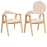 Beliani - ONECO - Eetkamerstoel set van 2 - Lichtbruin - Rubberhout