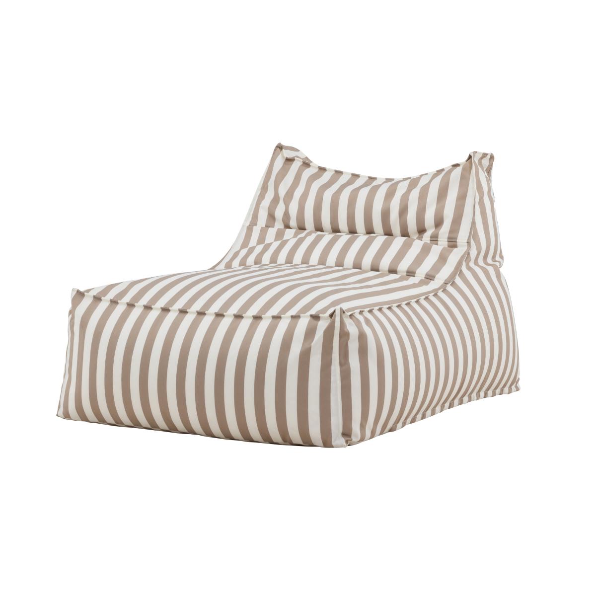 Svea - Liam loungepoef - wit|beige gestreept