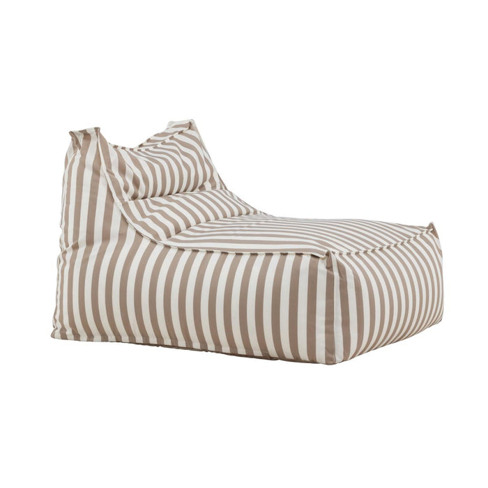 Svea - Liam loungepoef - wit|beige gestreept