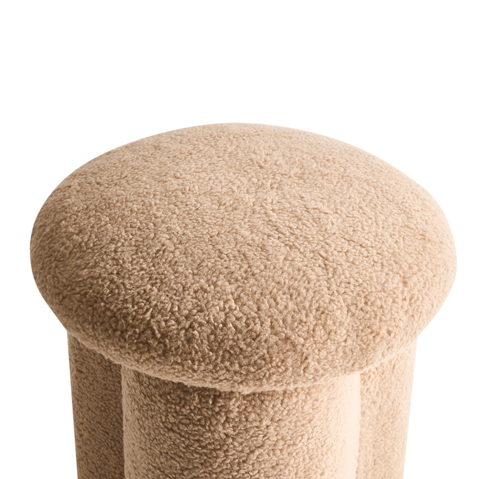 Beliani - CARRINGTON - Poef - Beige - Bouclé