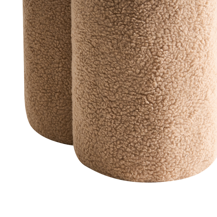 Beliani - CARRINGTON - Poef - Beige - Bouclé