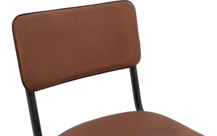 Goossens Barstoel Chaplin - bruin Leder zonder armleuning