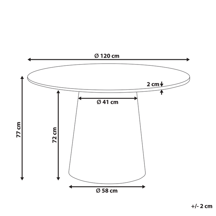 Beliani - OYEN - Eettafel - Zwart - 120 cm - MDF