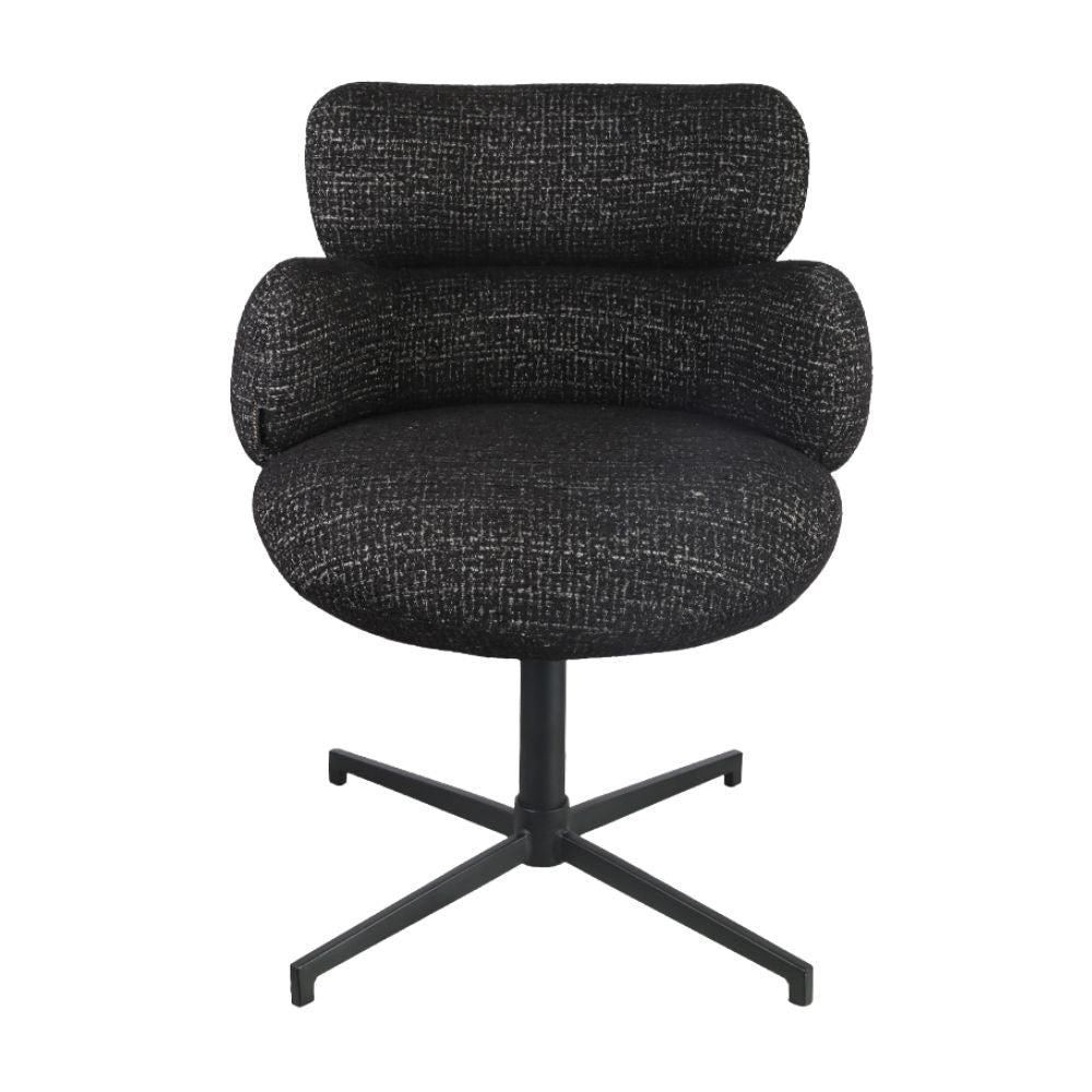 Bronx71 Eetkamerstoel Coco gemêleerde stof zwart