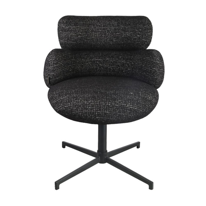 Bronx71 Eetkamerstoel Coco gemêleerde stof zwart