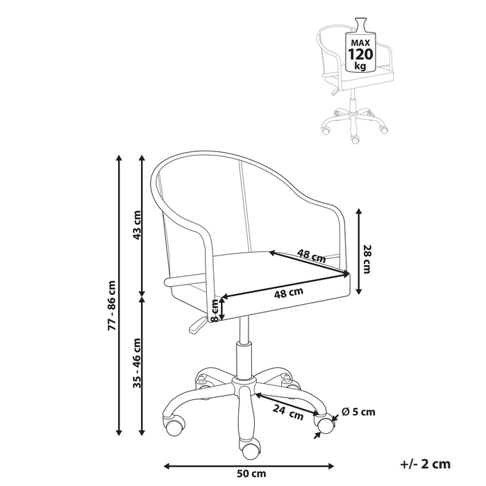 Beliani - REDDING - Bureaustoel - Bruin - Kunstleer
