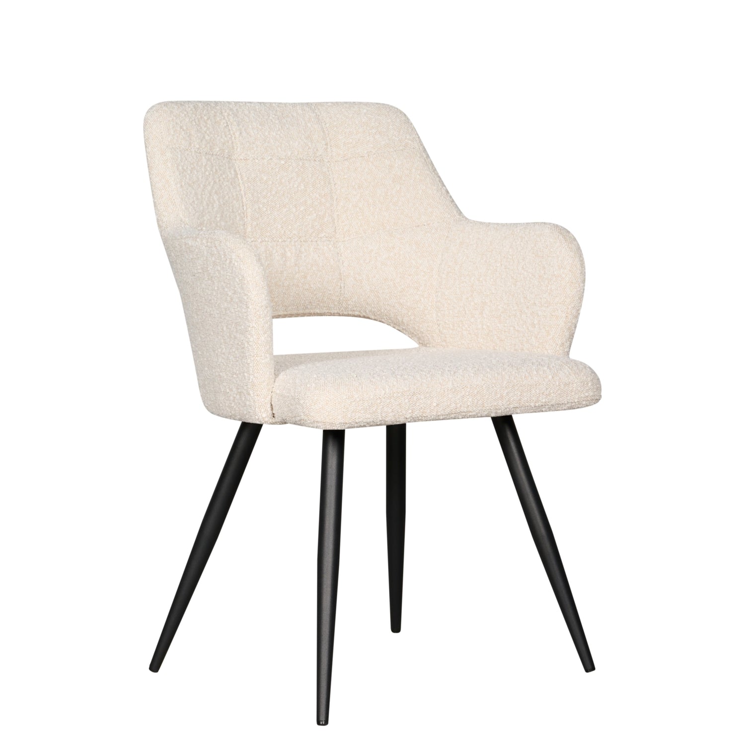 Eetkamerstoel Ziggy - Creme - Textiel - 61x86x63cm (BxHxD)