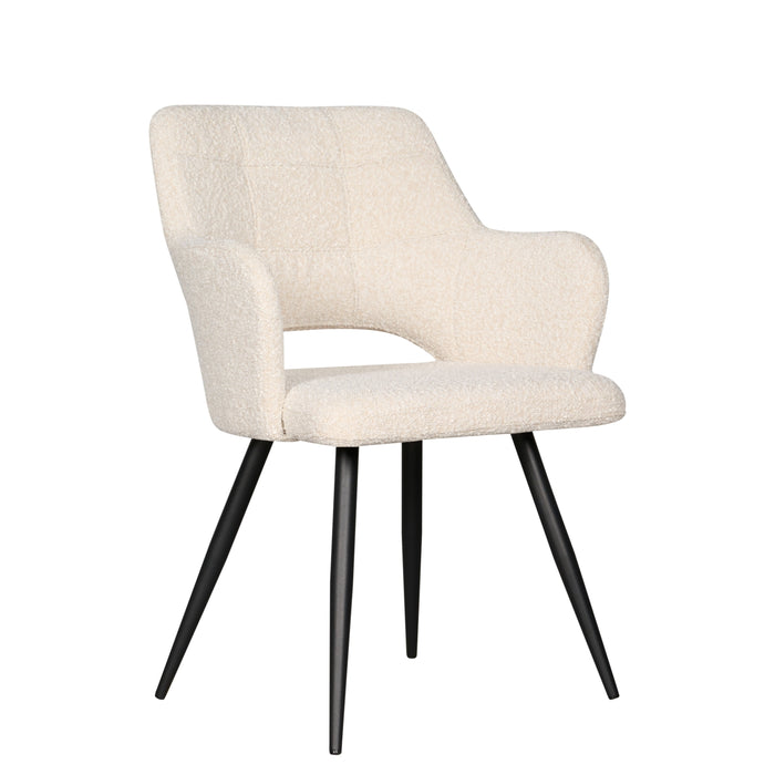 Eetkamerstoel Ziggy - Creme - Textiel - 61x86x63cm (BxHxD)