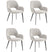 Eetkamerstoelen set van 4 met armleuning - Levi - Grijs - Stof