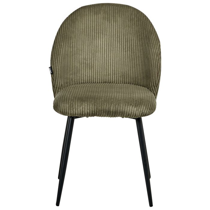 Beliani - ELOY - Eetkamerstoel set van 2 - Donkergroen - Corduroy