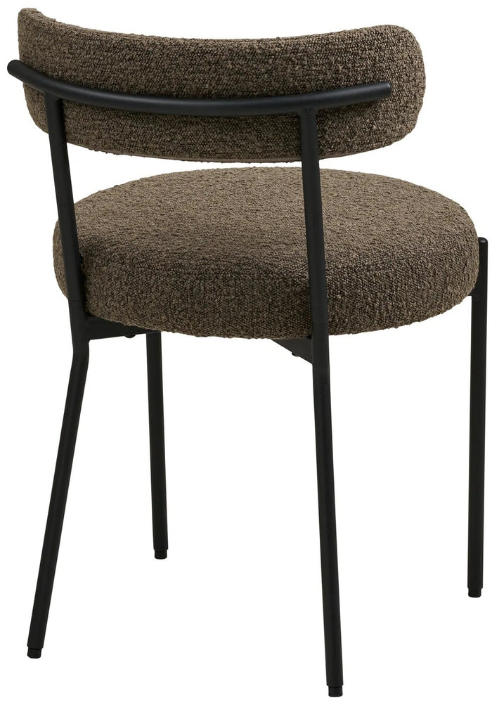 House Nordic Badalona Bruin Bouclé Eetkamerstoel