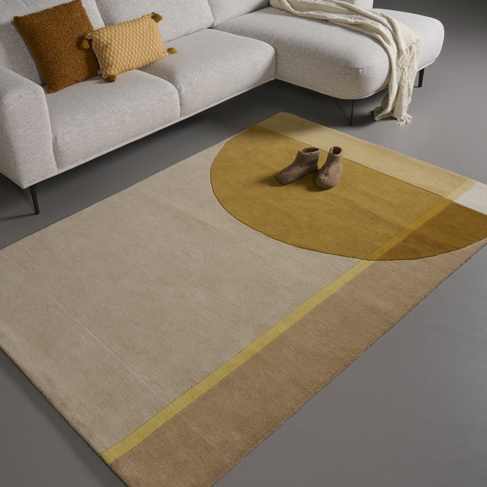 Vloerkleed Pam - Beige|Geel|Goud|Oker - 100% Wol