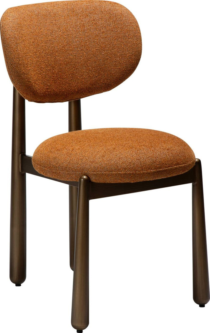 Dan-Form Woke Pompoen Bouclé Eetkamerstoel set van 2