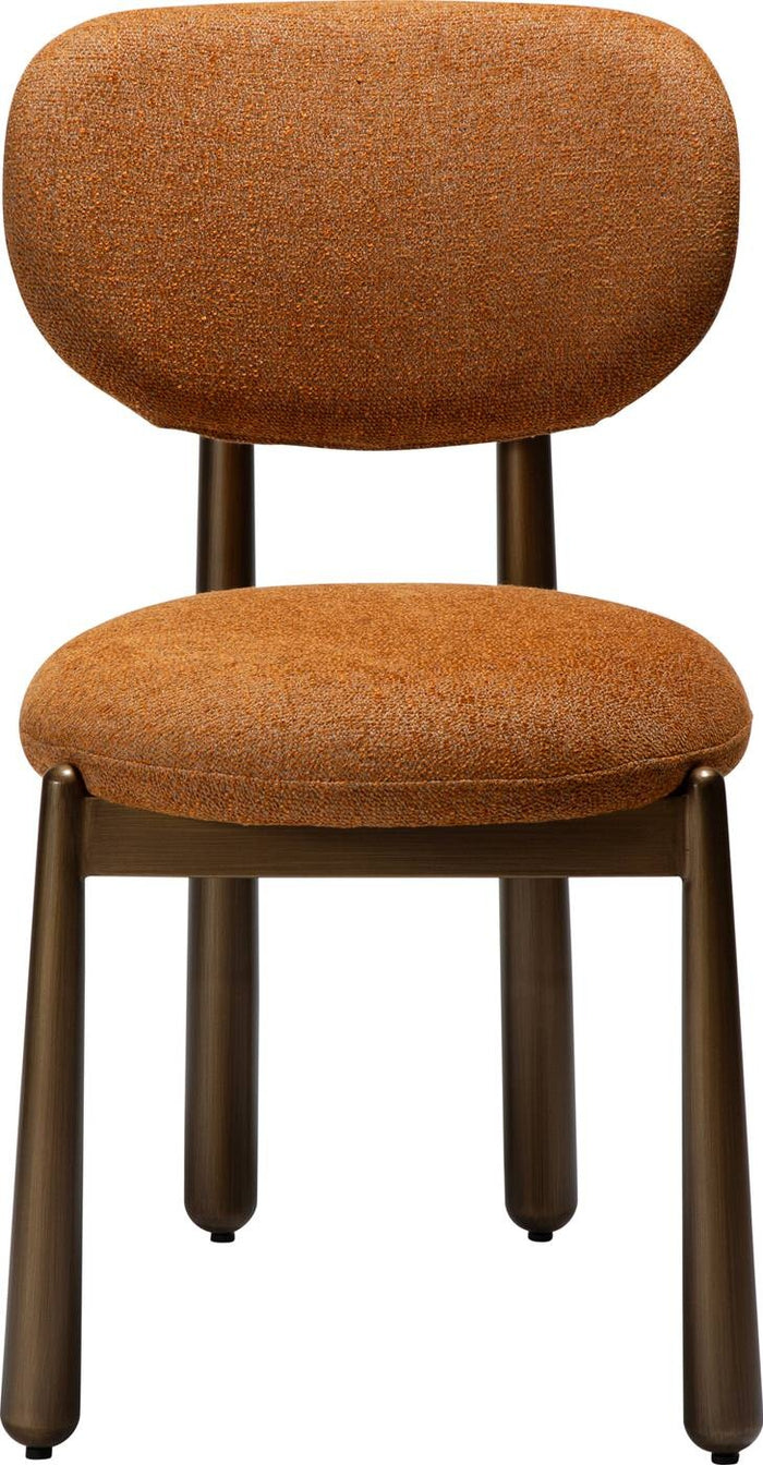 Dan-Form Woke Pompoen Bouclé Eetkamerstoel set van 2