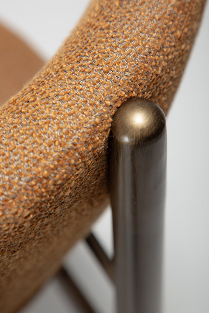 Dan-Form Woke Pompoen Bouclé Eetkamerstoel set van 2