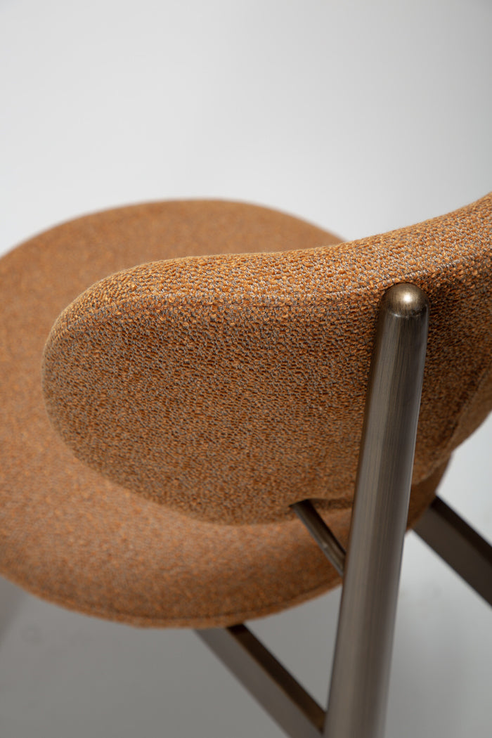 Dan-Form Woke Pompoen Bouclé Eetkamerstoel set van 2