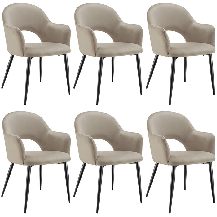 tectake® Eetkamerstoel Sachel, fluweellook, gestoffeerd, 120 kg