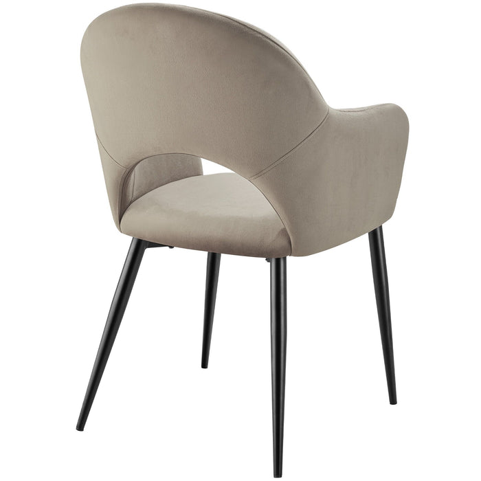 tectake® Eetkamerstoel Sachel, fluweellook, gestoffeerd, 120 kg