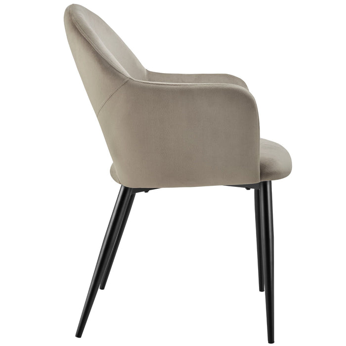 tectake® Eetkamerstoel Sachel, fluweellook, gestoffeerd, 120 kg