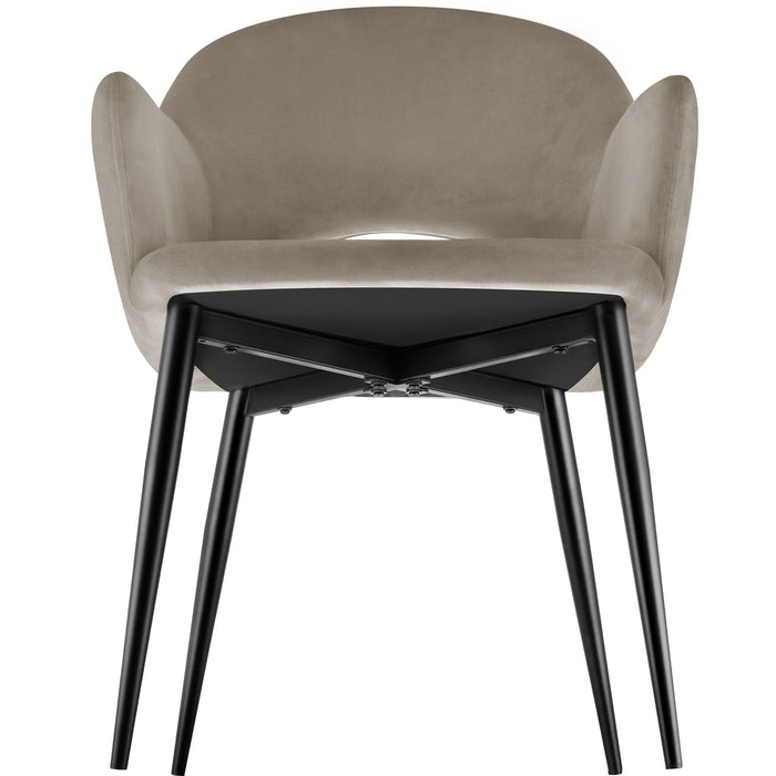 tectake® Eetkamerstoel Sachel, fluweellook, gestoffeerd, 120 kg