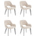 Eetkamerstoelen set van 4 met armleuning - Levi - Beige - Stof