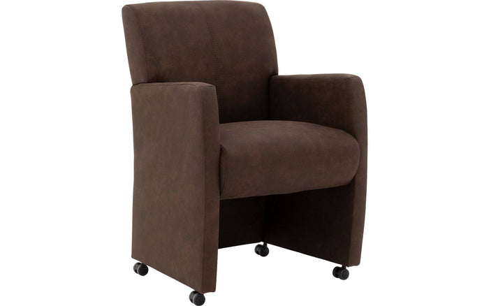 Goossens  Eetkamerstoel Alex -  Kunstleer met armleuning