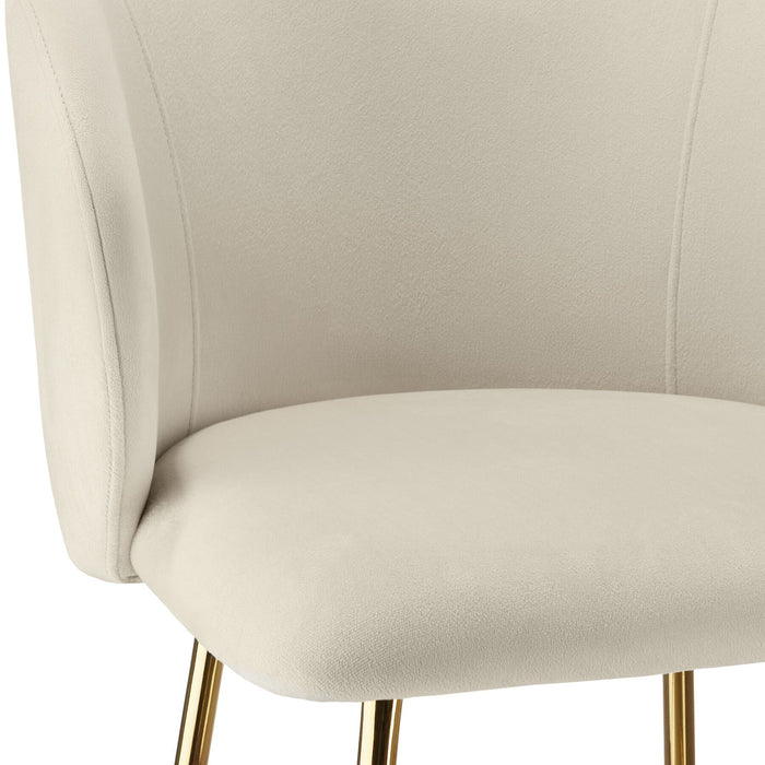 tectake® Barkruk Luana, met rugleuning, fluweellook - Set van 4