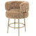 PTMD Hair Brown Bar Chair Brown Metal Base