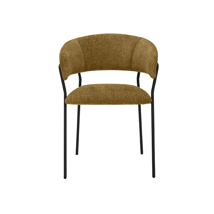 LABEL51 - Eetkamerstoel Luuk - Mustard Elite - Zwart Metaal
