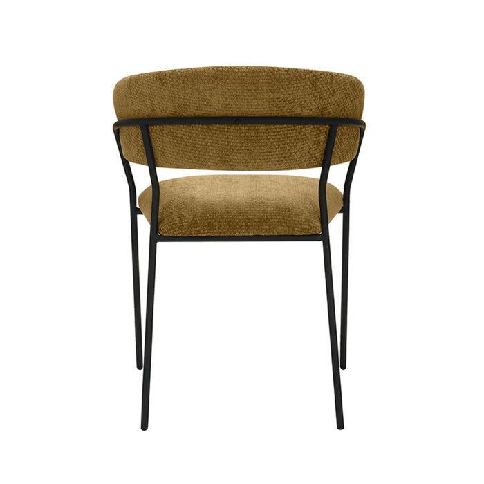 LABEL51 - Eetkamerstoel Luuk - Mustard Elite - Zwart Metaal