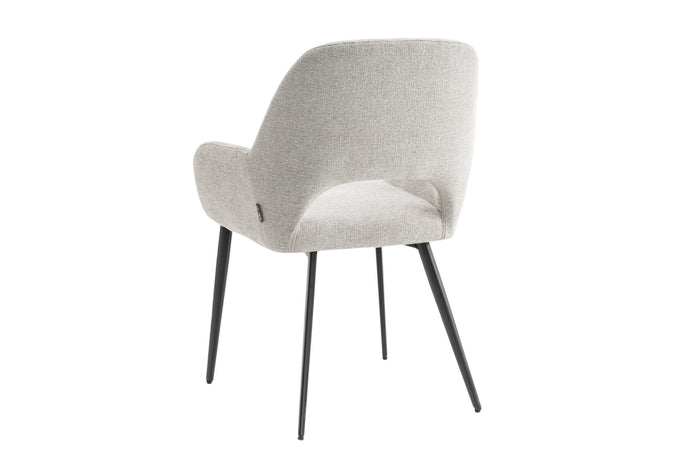 Eetkamerstoelen set van 2 met armleuning - Levi - Grijs - Stof