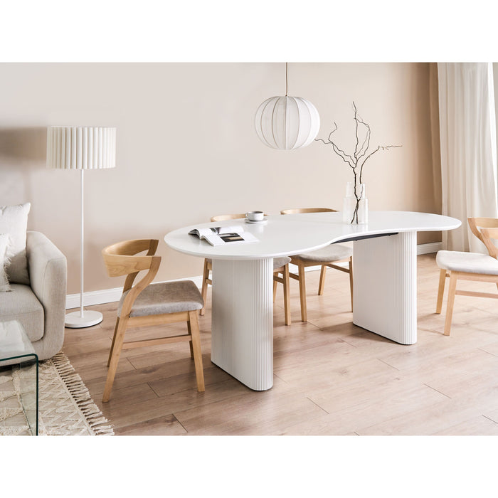 Beliani - PEERY - Ronde eettafel - Wit - 198 x 93 cm - Hout